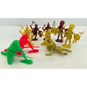 Vintage Tim Mee Marx Native American Indians Plastic Figures 2" Plastic Lot READ